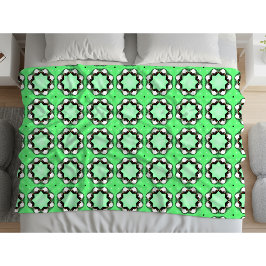 Cobertor De Velo Green geometric mandala pattern