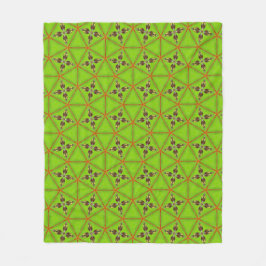Cobertor De Velo Green Geometric Pattern Fleece Blanket