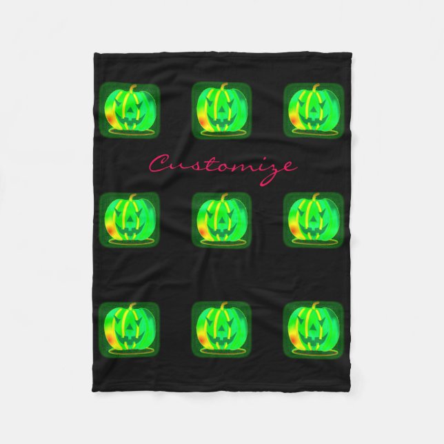 Cobertor De Velo Green Jack o'lantern Halloween Thunder_Cove (Frente)