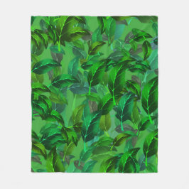 Cobertor De Velo Green Leaves Pattern