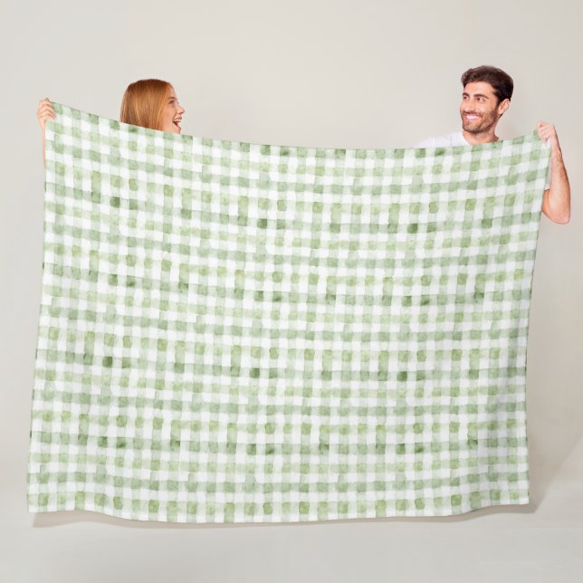 Cobertor De Velo Green White Plaid   (In Situ)