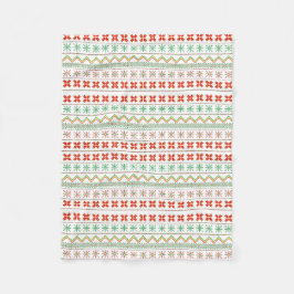 Cobertor De Velo Green-Yellow-Red Pixel knit Pattern