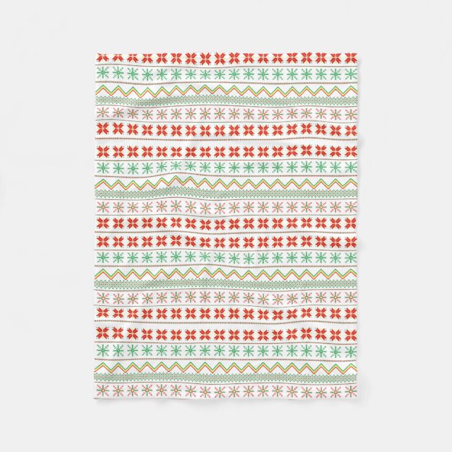 Cobertor De Velo Green-Yellow-Red Pixel knit Pattern (Frente)