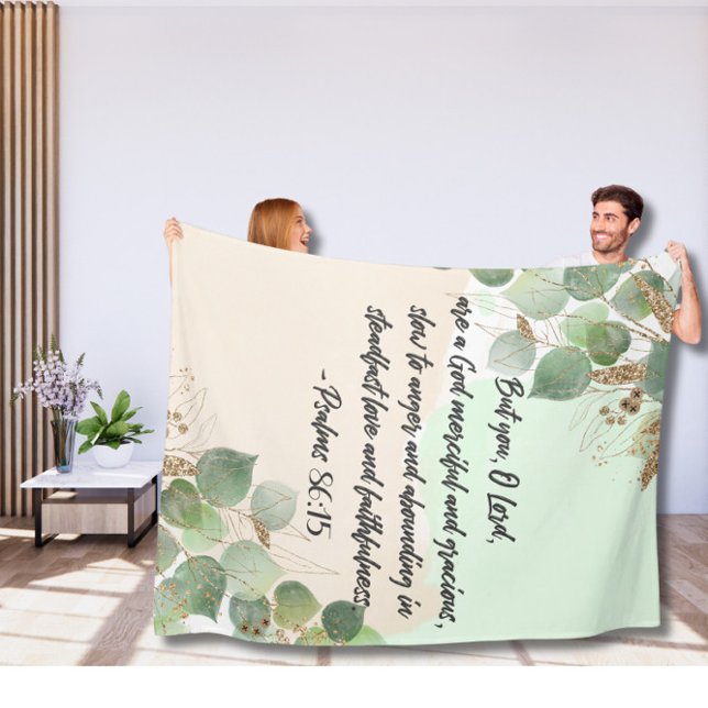 Cobertor De Velo Greenery Bible verse Fleece Blanket (Criador carregado)