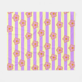 Cobertor De Velo Grelha Amarelo Roxo Botânica Tropical
