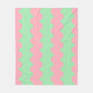 Cobertor De Velo Greve de onda rosa verde minimalista moderna Cozy