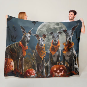 Cobertor De Velo Greyhound Halloween Spooky