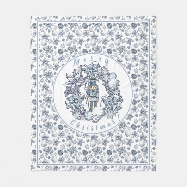 Cobertor De Velo Grinalda do Nutcracker do White Christmas (Frente)