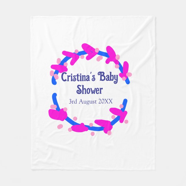 Cobertor De Velo Grinalda floral chá de bebê roxo azul boho adicion (Frente)