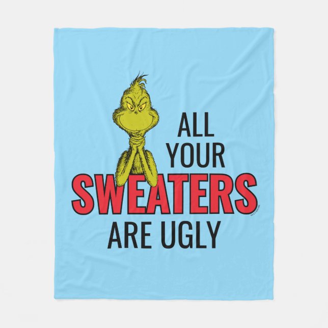 Cobertor De Velo Grinch | All Your Sweaters Are Ugly (Frente)