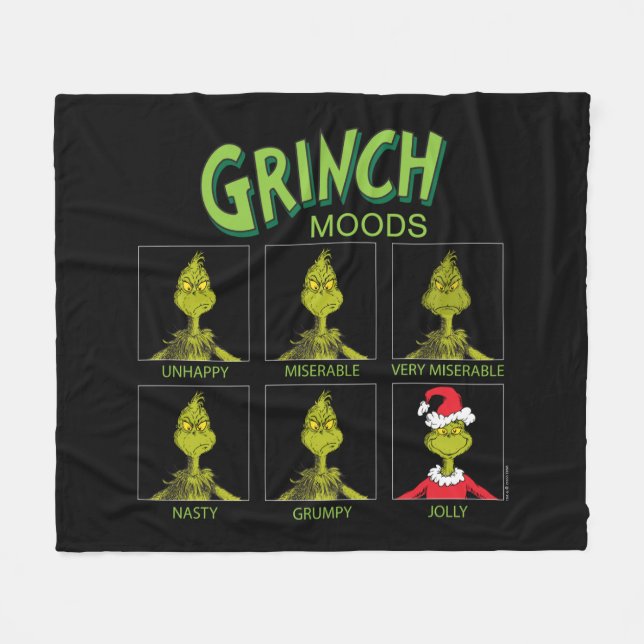 Cobertor De Velo Grinch | Gráfico de Humores Edição de Natal (Frente (Horizontal))