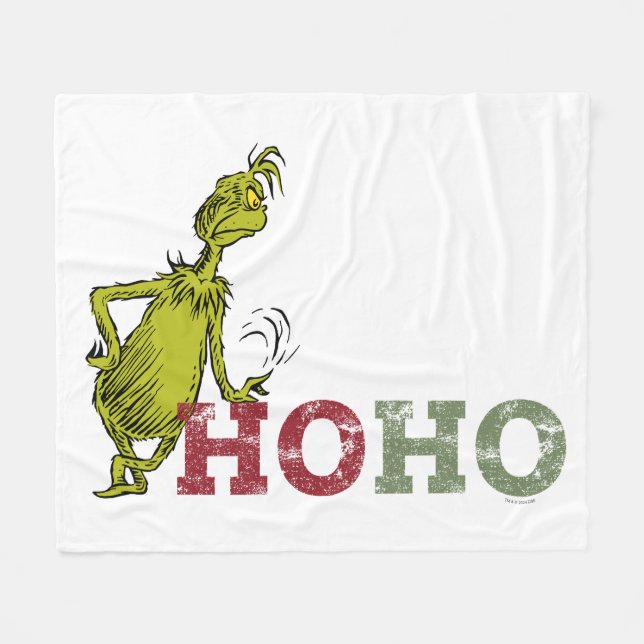 Cobertor De Velo Grinch | Ho Ho Ho (Frente (Horizontal))