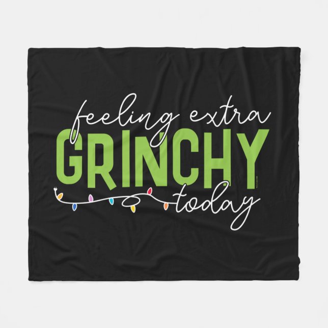 Cobertor De Velo Grinch | Me Sentindo Extra Grinchy Hoje (Frente (Horizontal))