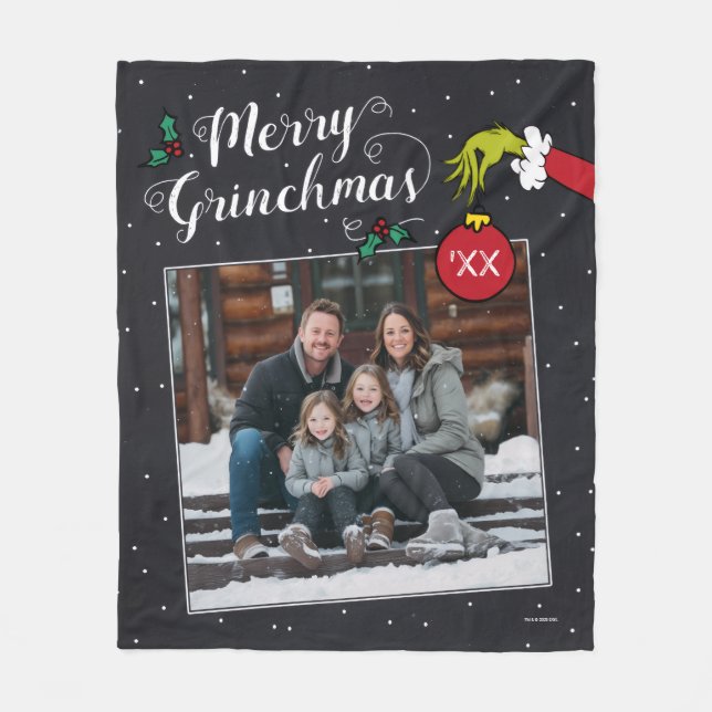 Cobertor De Velo Grinch Merry Grinchmas Family Photo Christmas Flee (Frente)