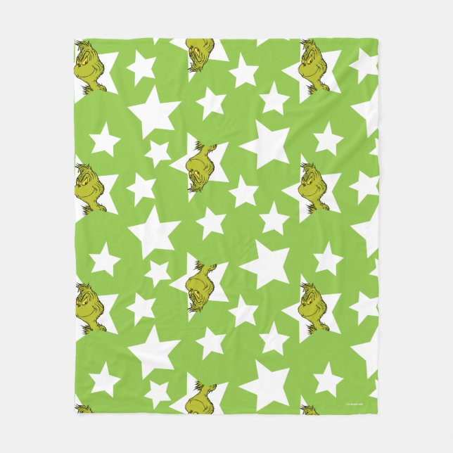 Cobertor De Velo Grinch Peeking Star Pattern (Frente)