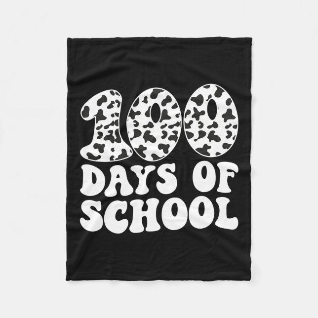 Cobertor De Velo Groovy 100 Dias De Escolas Impressão 100º Dia De E (Frente)