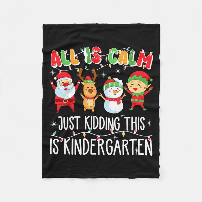 Cobertor De Velo Groovy All Is Calm Just Kidding This Is Kindergart (Frente)