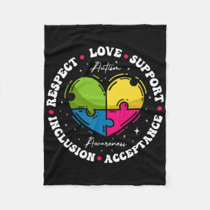 Cobertor De Velo Groovy Autism Consciência Respeito Amor Suporte Az