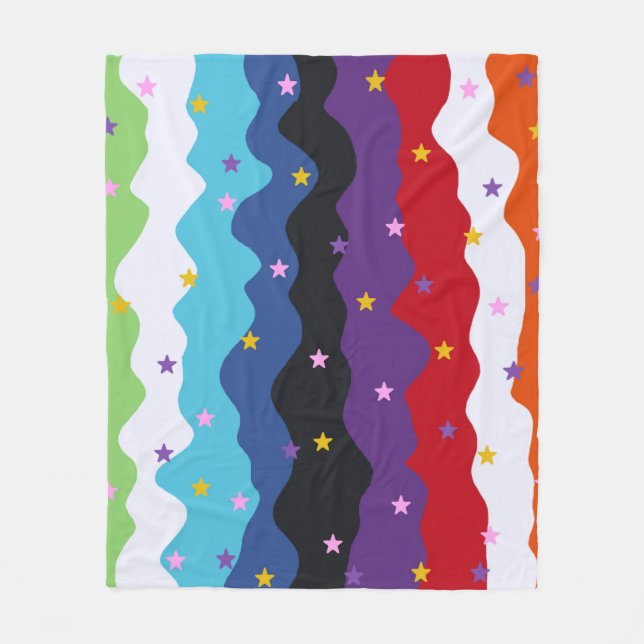 Cobertor De Velo Groovy Celestial Stripe Abstrato (Frente)