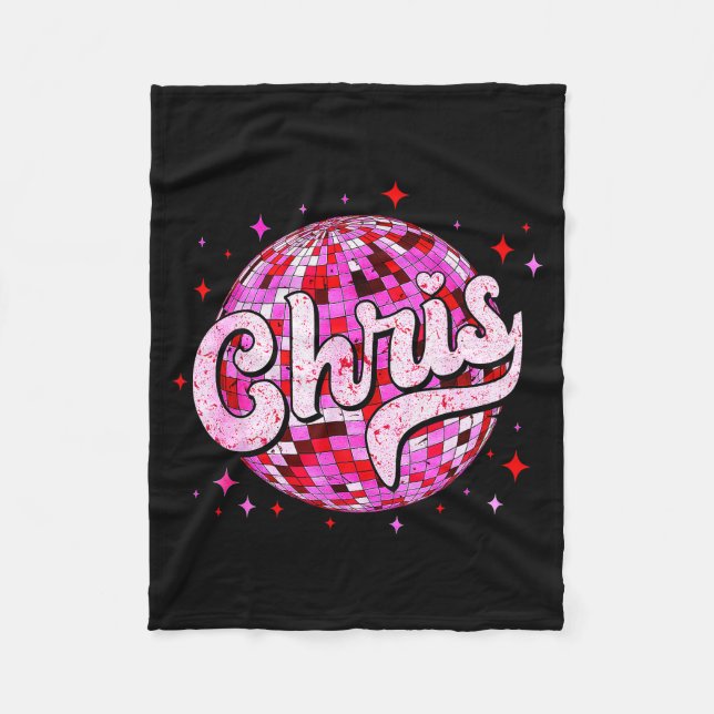 Cobertor De Velo Groovy Chris First Name D I Love Chris Tees Meme  (Frente)