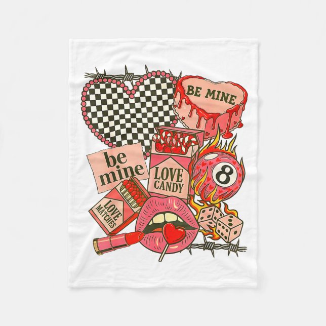 Cobertor De Velo Groovy Coquette Western Valentines Day Collage Cli (Frente)