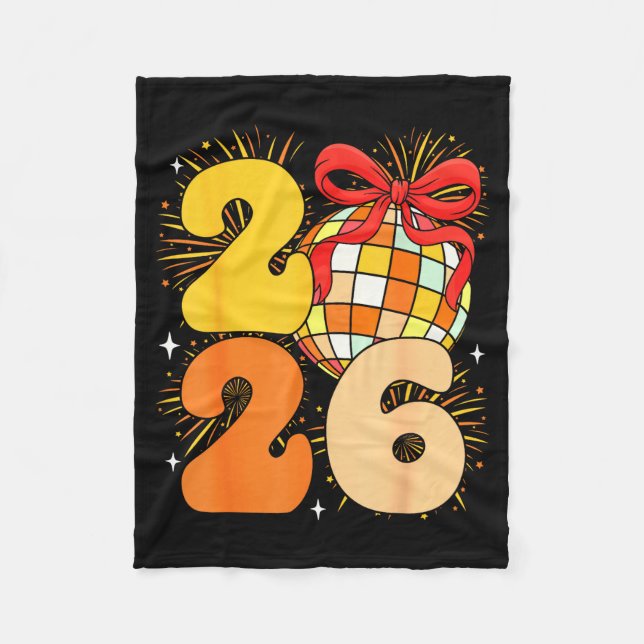 Cobertor De Velo Groovy Happy New Year 2026 New Years Eve Party Men (Frente)