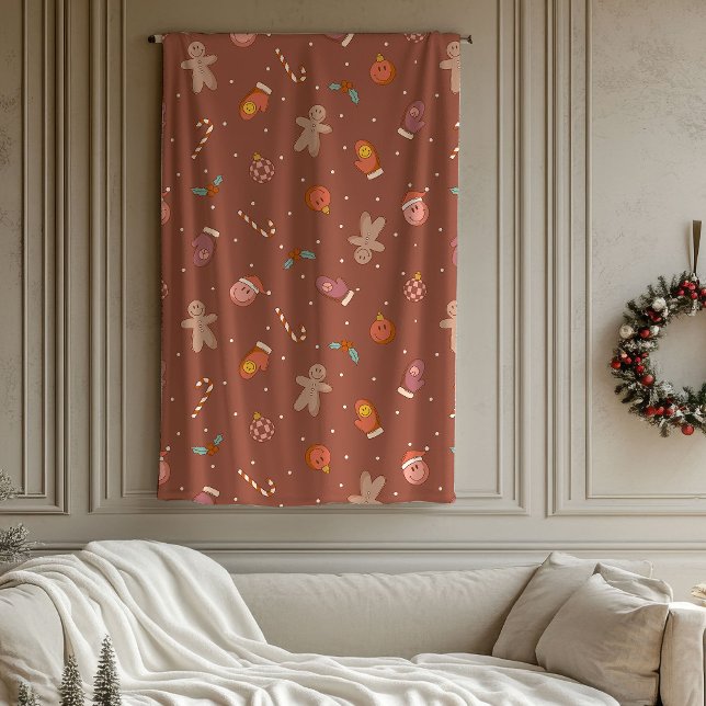 Cobertor De Velo Groovy Holiday Throw Pastel Christmas Celebration (Groovy Holiday Throw Pastel Christmas Celebration)