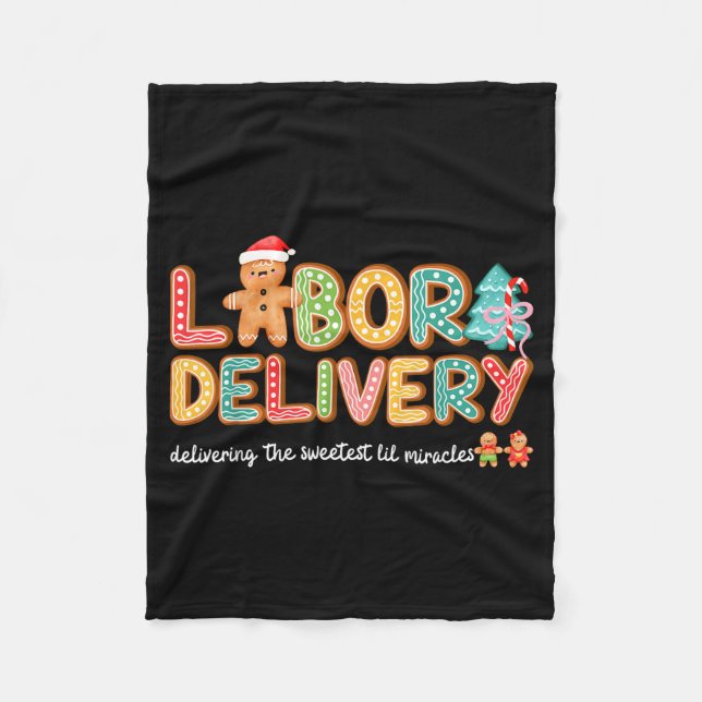 Cobertor De Velo Groovy Labor And Delivery Christmas L&amp;d Nurse  (Frente)