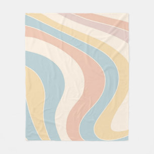 Cobertor De Velo Groovy pastel retro style waves design