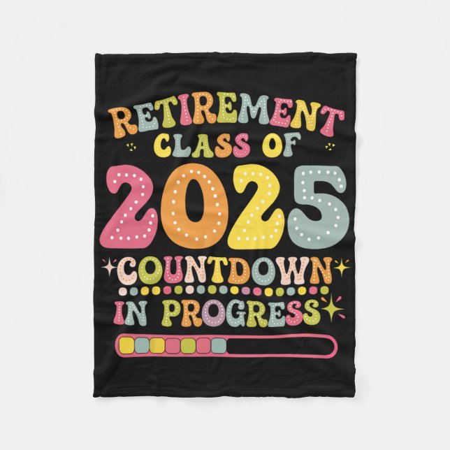 Cobertor De Velo Groovy Retirement Cl Of 2025 Teacher Countdown Loa (Frente)