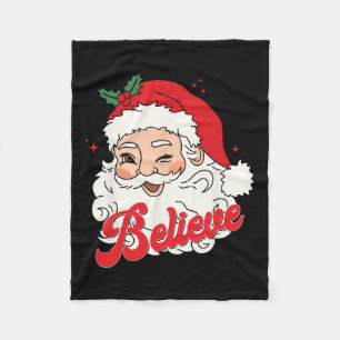 Cobertor De Velo Groovy Retro Papai Noel Acredita nas Mulheres de N