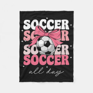 Cobertor De Velo Groovy Soccer Coquette Laço Meninas Mulheres Futeb