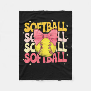 Cobertor De Velo Groovy Softbol Coquete Laço Amante de Softbol Soft