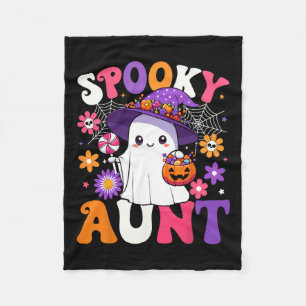 Cobertor De Velo Groovy Spooky tia Halloween Ghost Pumpkin Hallowe