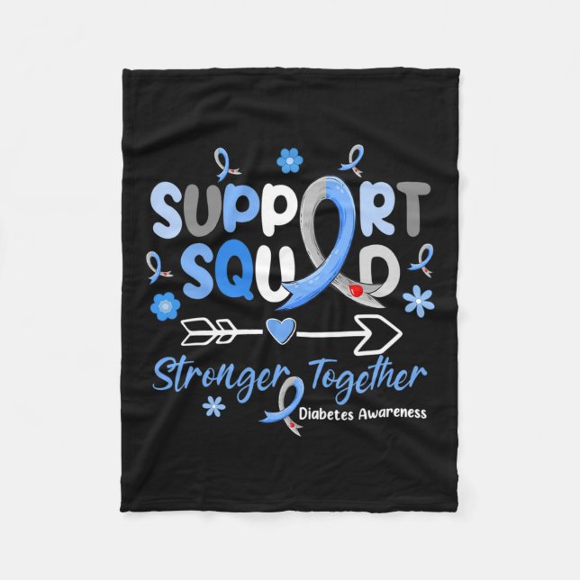 Cobertor De Velo Groovy Support Squad Blue Ribbon Diabetes Awarenes (Frente)