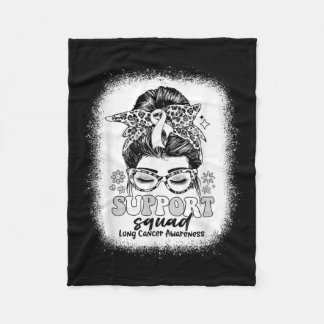 Cobertor De Velo Groovy Support Squad Messy Bun Lung Cancer Awarene