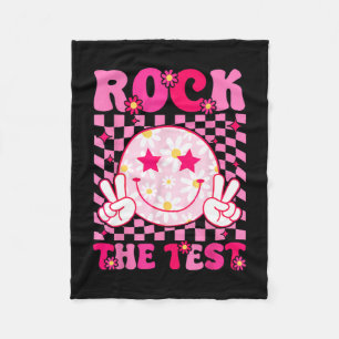Cobertor De Velo Groovy Test Day Rock The Test Smile Hippie Pink Gi