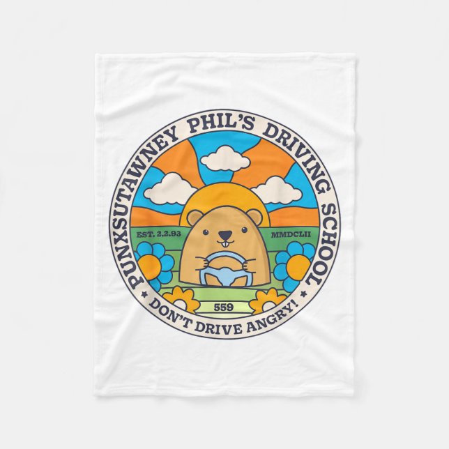 Cobertor De Velo Groundhog Driving School Funny Men Women Retro Rod (Frente)
