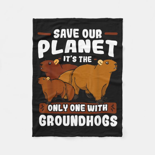 Cobertor De Velo Groundhog Woodchuck Marmot Animal Ground Squirrels (Frente)