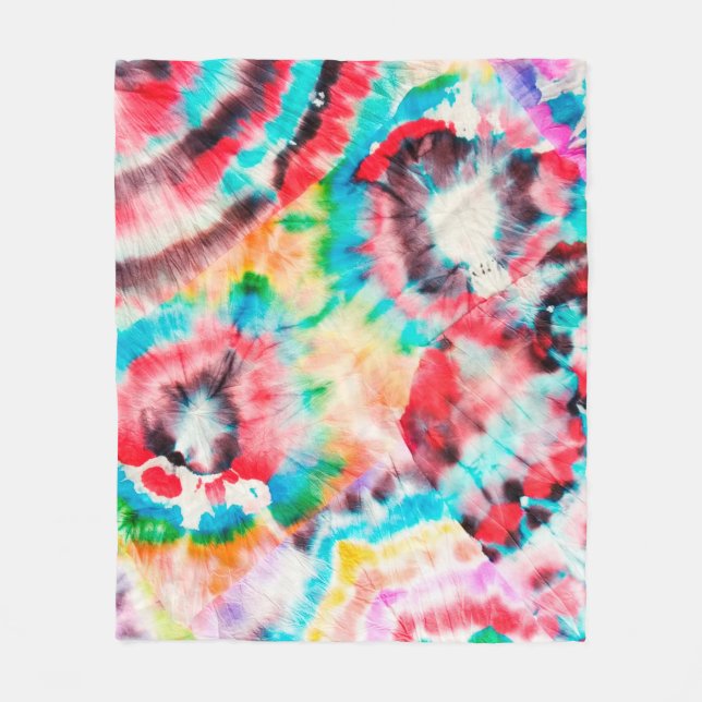 Cobertor De Velo Grunge Duro Vermelho. Shibori Pattern. Ouro Brush  (Frente)