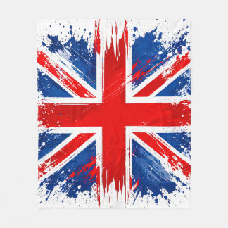 Cobertor De Velo Grunge UK Flag Throw Blanket