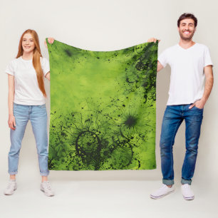 Cobertor De Velo Grunge Verde Lima com Acentos Pretos