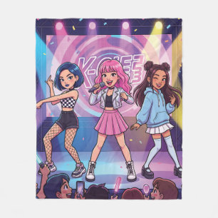 Cobertor De Velo Grupo feminino de KPop de desenho animado