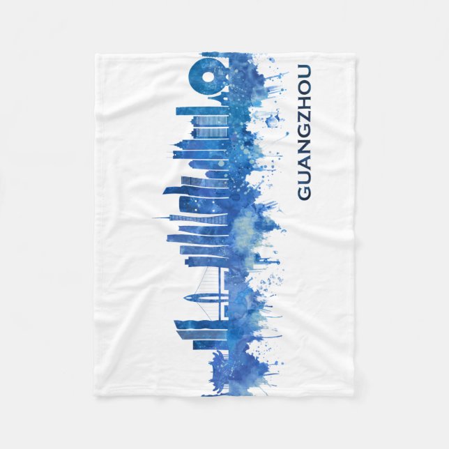 Cobertor De Velo Guangzhou China Skyline Blue (Frente)