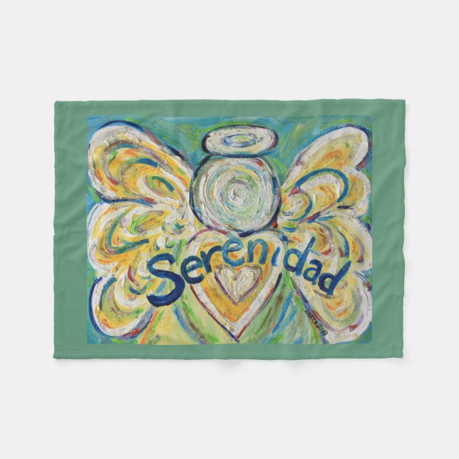 Cobertor De Velo Guardian Angel Art Fleece Personalizado (Frente (Horizontal))