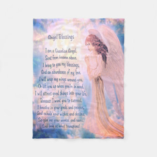 Cobertor De Velo Guardian Angel com Poem