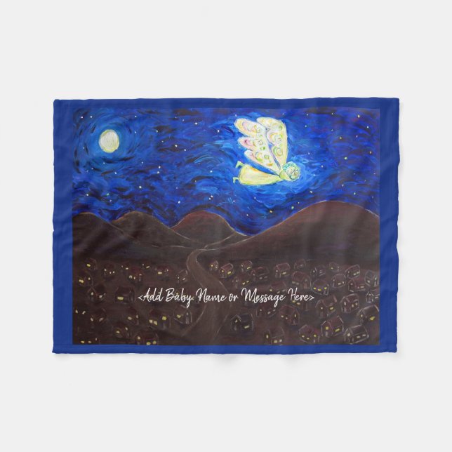 Cobertor De Velo Guardian Angel Soft Fleece Fleece Faixas de Bebê P (Frente (Horizontal))