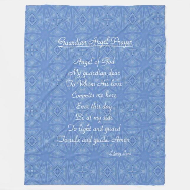Cobertor De Velo Guardião Angel Prayer Blue Sherpa Blanket (Frente)