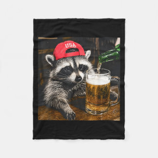 Cobertor De Velo Guaxinim Bebendo Cerveja Meme Engraçado Homens Mul