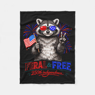 Cobertor De Velo Guaxinim Patriótico Feral e Livre 250º